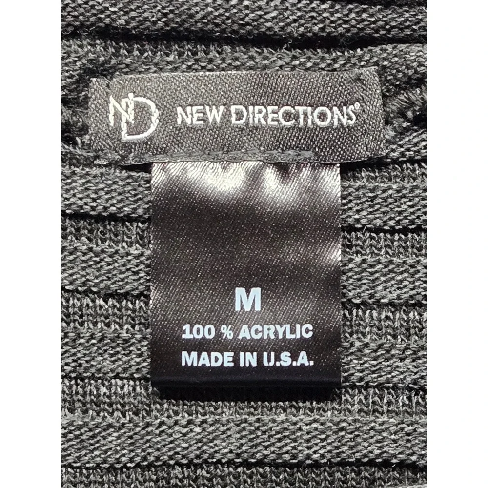 New Directions Sweater Womens M Black Funnel Neck Long Sleeve Knit Pullover New